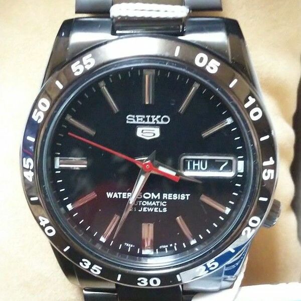 セイコーimport SEIKO 5 セイコーファイブ 自動巻き 海外モデル SNKE03KC メンズ ブラック：裏蓋スケルトン