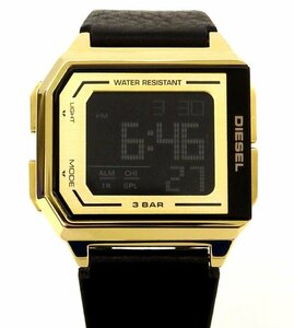 美品!!動作品 DIESEL/ディーゼル 腕時計 CHOPPED DZ-1996 デジタルムーブメント レザーストラップ チョップド ユニセックス