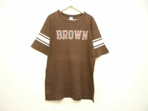 70s Champion チャンピオン バータグ Ｔシャツ BROWN 杢ブラウン カレッジ 70年代 ビンテージ USA製 アメリカ製 フットボールＴシャツ WIN