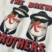 80s USA製 RAINIER BEER BREWS BROTHERS Tシャツ XL ブルースブラザーズ パロディ ビール 企業 プロモT ロゴ 映画 ムービー ヴィンテージ_画像3