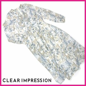 ▲★CLEARIMPRESSION （クリアインプレッション）♪ウォーターペイントワンピース♪ブルー系♪レディースワンピース