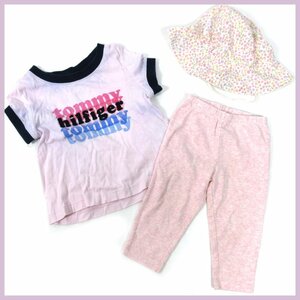 ▲□TOMMY HILFIGER(トミーヒルフィガー)etc…女の子向け 子供夏服3点セット★サイズ70～90★半袖Tシャツ★レギンス★帽子