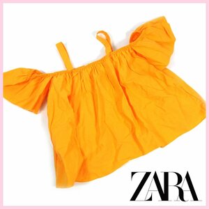 ▲□ZARA（ザラ）キッズ♪オフショルダートップス♪マゼンタオレンジ♪サイズ140cm♪女の子