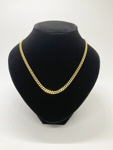 **[K18] flat 2 surface single necklace 50.50.4g Gold accessory men's hole Mark structure . department investment soft hat metal fittings oi **