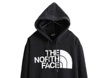 大きいサイズ XL ■ ノースフェイス プリント スウェット フード パーカー メンズ 古着 The North Face アウトドア プルオーバー 裏起毛 黒_画像2