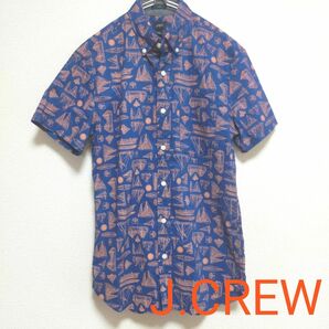 美品　J-CREW 半袖シャツ 柄　ボタンダウン　S~Mサイズ