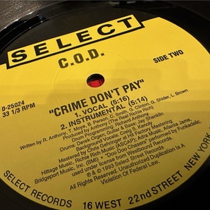 12”★C.O.D. / Straight From The Underground / Crime Don't Pay / クラシック！！の画像3