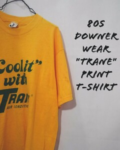 Vintage Downer wear TRANE print t-shirt 80s ダウナーウェア トレーン プリント Tシャツ アメリカ製 企業Tシャツ アメカジ ビンテージ