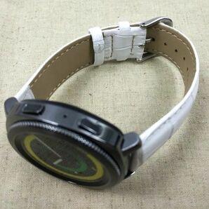 時計交換ベルト クロコ型押し 本革レザー バネ棒 工具付き 20mm ホワイトの画像2