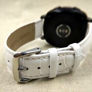 時計交換ベルト クロコ型押し 本革レザー バネ棒 工具付き 20mm ホワイトの画像1