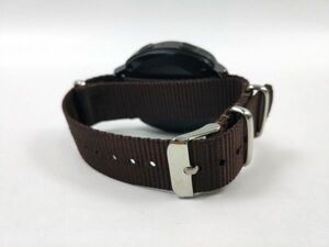  nylon made military strap nato type wristwatch cloth belt Brown 18mm