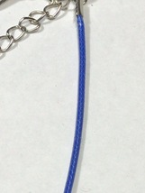 ネックレスのみ ブルー 2mm幅 長さ45cm 高強度 編み込みナイロン素材 レザー風 アクセサリー ペンダント_画像3