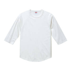 5045-01 ホワイト Lサイズ United Athle ユナイテッドアスレ 5.6オンス ラグラン 3/4スリーブ Tシャツ 新品 送料無料