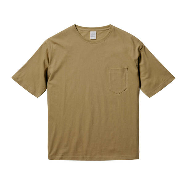 ユナイテッドアスレ United Athle ビッグシルエットTシャツ ポケット付 5008-01 5.6オンス サンドカーキ S 送料無料 新品