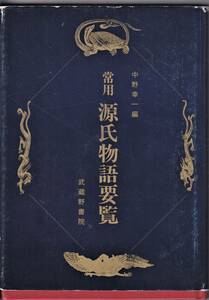 中野幸一編　常用　源氏物語要覧　平成7年12月20日初版　226項　1200円　菊判　武蔵の書院　本文美品