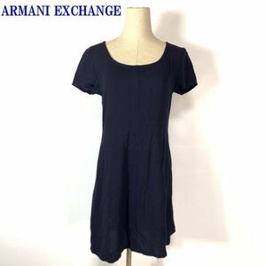 アルマーニエクスチェンジ カジュアル半袖ワンピース ネイビー ARMANI EXCHANGE シンプル フォーマル セレモニー バックファスナー２ C5752