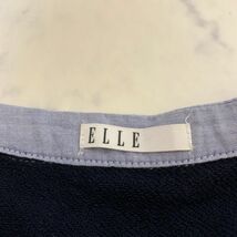 エル ロングワンピース 綿 ノーカラーシャツ 紺 青 ELLE コットン ネイビー ブルー 38 C5815_画像5