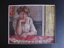 Georges D'Espagnat、FEMME JOUANT AUX CARTES、海外版超希少レゾネ、新品高級額装付、送料無料_画像3