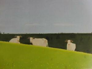 Art hand Auction ALEX KATZ, THREE COWS, Overseas edition, extremely rare, raisonné, Brand new with high-quality frame, free shipping, Painting, Oil painting, Nature, Landscape painting