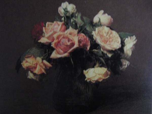 Henri Fantin-Latour, Rose La France, Provenant d'une rare collection d'art encadrant, Tout neuf avec un cadre de haute qualité, En bonne condition, livraison gratuite, Peinture, Peinture à l'huile, Nature morte