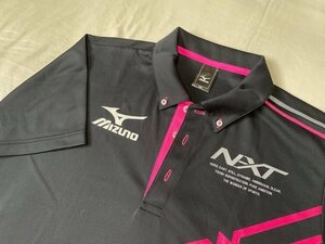 * new goods **mizuno/ Mizuno NEXT* short sleeves button down shirt (2XL)* black pink 