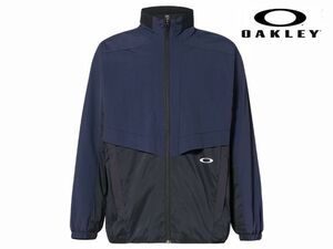 ★新品 オークリー OAKLEY ウィンドウォームジャケット L トレーニングウエア ジップアップ ブルゾン ネイビー★