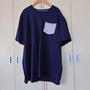 トミー ヒルフィガー(Tommy Hilfiger) US古着 半袖Tシャツ　XXL【大きいサイズ】　コットン　(ネイビー)　89-6H2519