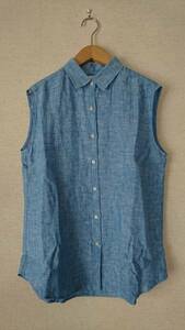  Uniqlo uniqlo ma Ladies Rootves обозначение рубашки L размер воротние светло -голубой 213 3C0705