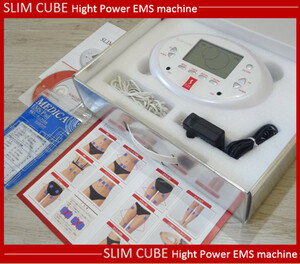 ★美品 ハイパワー・高周波EMSマシン SLIM CUBE 腹筋 筋肉運動 ダイエット シェイプアップ効果 エクササイズ 痩身 スリムビューティハウス