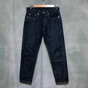 美品 OMNIGOD オムニゴッド 14oz セルヴィッチ デニムパンツ 5P カレッジフィット ジーンズ テーパード 縦落 size.W30 L27 濃紺 50-081A