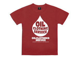 【 送料無料 ! 】 100cm キッズ 半袖 Tシャツ レッド 赤 オイルクロージングサービス オイル 子供服 OIL CLOTHING ロゴ NOP-0409-100