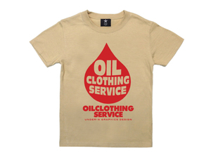 【 送料無料 ! 】 100cm キッズ 半袖 Tシャツ ベージュ オイルクロージングサービス オイル 子供服 OIL CLOTHING ロゴ NOP-0409-100