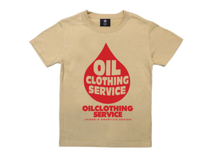 【 送料無料 ! 】 110cm キッズ 半袖 Tシャツ ベージュ オイルクロージングサービス オイル 子供服 OIL CLOTHING ロゴ NOP-0409-110