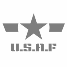 【U.S.A.F 093G 低認識型（米空軍モチーフ）グレー色 カッティングステッカー 大判Lサイズ 2枚組 幅約27cm×高約16.4cm】_画像3