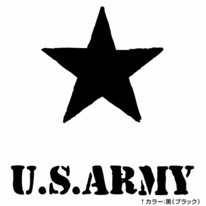 【U.S. ARMY 020（Bスター腐食調）カッティングステッカー 1枚 幅約10.6cm×高約11cm】