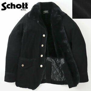 参考価格￥25,300- 極美品 SCHOTT ショット 復刻 PERFECTタグ 3152014 裏ボア コーデュロイ ヴィンテージ ランチジャケット 黒 ブラック S