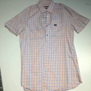 美品 グッチ メンズ 半袖シャツ 40 M～Lサイズ GUCCI GG チェック シャツ イタリア製 46 48 トップス スキニー クリーニング済