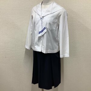 (Y)I315 (中古) 福島県 二本松第一中学校 セーラー服 上下セット /M/W66/セーラー/スカート/タイ/KUNIOKA/夏/合服/制服/学生服/女子学生