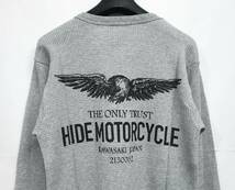 新品 HIDE MOTORCYCLE ヒデモーターサイクル サーマル カットソー M グレー ロンT_画像2