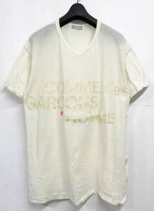 ヴィンテージ 90s 日本製 COMME des GARCONS HOMME コムデギャルソンオム ロゴプリント ガーゼTシャツ ナチュラル アーカイブ