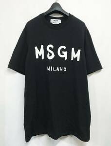 国内正規 イタリア製 MSGM エムエスジーエム ロゴ Tシャツ L 黒 メンズ 