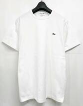 LACOSTE ラコステ スリムフィット クロコエンブレムクルーネックTシャツ ホワイト FR 4/US M 半袖 Tee ①_画像2