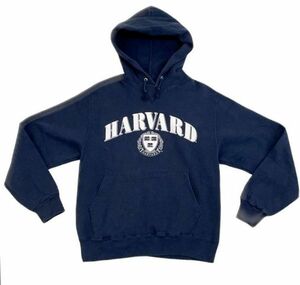 90’s 米国製 チャンピオン スウェット Champion フーディ パーカ HARVARD ハーバード大学 ネイビー M [l-0745]