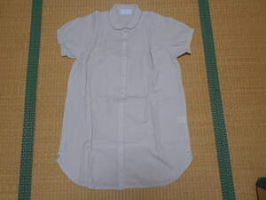 S.MILE エスマイル 半袖 シャツ 無地 綿 100% リネンのような風合い 生成り 白色 オフホワイト サイズ M 夏 プルオーバー レディース