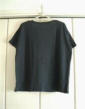 サマンサモスモス★アメリカ綿スラブ刺繍Ｔシャツ・チャコール★タグ付き_画像2