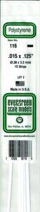 エバーグリーン .015x.125 プラ棒 0.38x3.2mm 10本入り