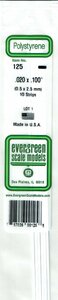 エバーグリーン .020x.100 プラ棒 0.5x2.5mm 10本入り