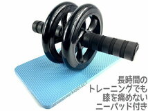 アブローラー ABSエクササイズローラー 【緑】 膝マット付 腹筋ローラー 筋トレ 胸筋 背筋 引き締め トレーニング器具 フィットネス_画像2