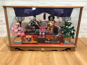 Art hand Auction Hina Doll Glass Case Hinamatsuri Height 41cm Width 63cm Depth 29cm From Nara Pickup available, season, Annual Events, Doll's Festival, Hina Dolls