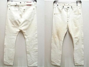 即決[W32]Levi's RED 日本製 03002-0003 ホワイト サルエルスキニー スリム セルビッチ 赤耳 デニム パンツ■4070